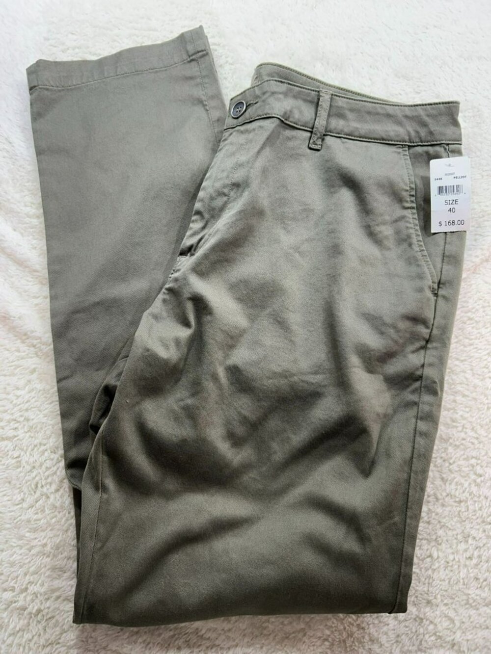 DL1961 Mens Jimmy Chino Trousers In Olive Green Size 40 Made With American Cotto